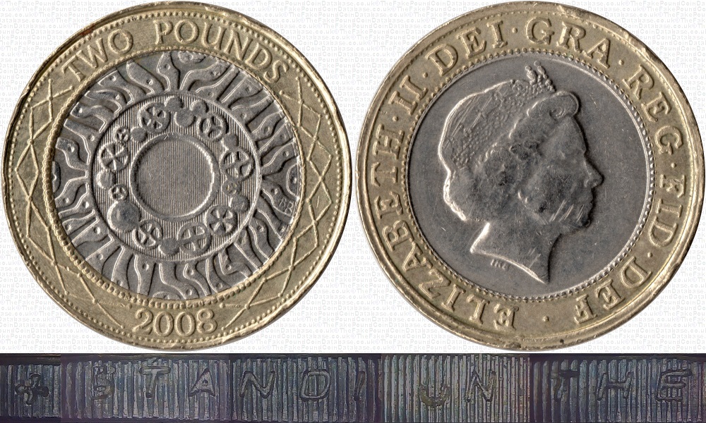 Image of the coin. All images  TheFakePoundCoinDatabase unless otherwise stated.