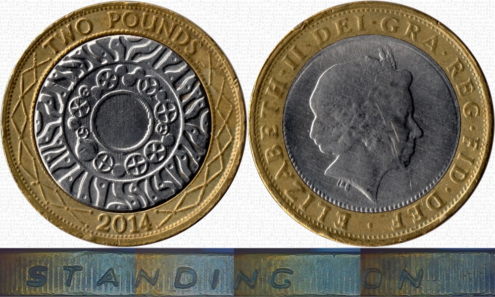 Image of the coin. All images  TheFakePoundCoinDatabase unless otherwise stated.