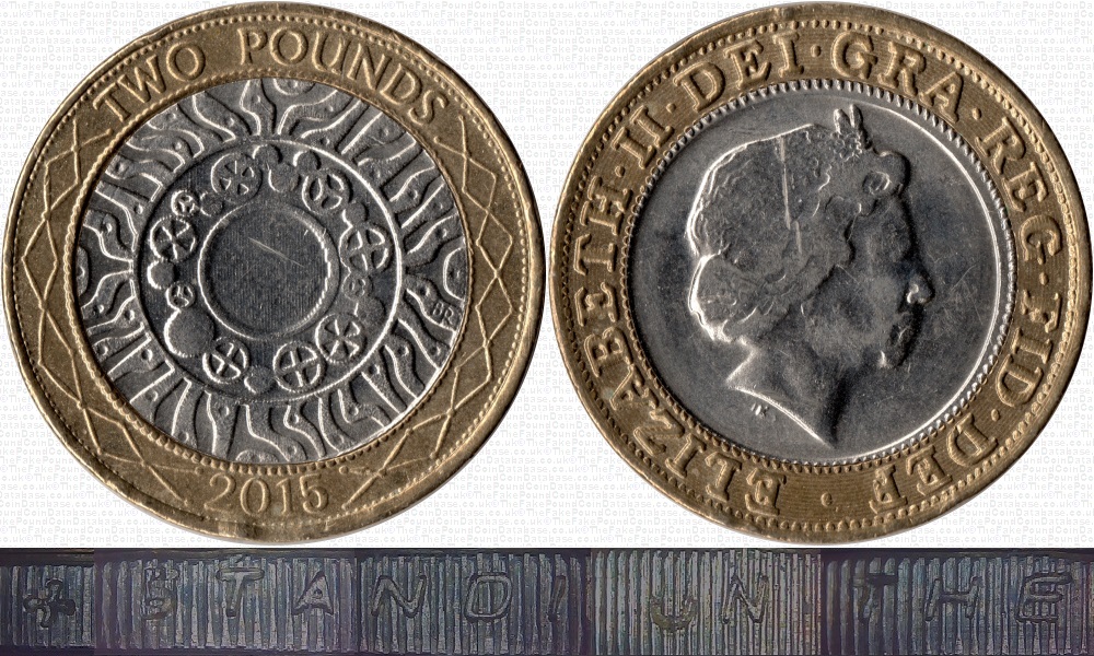 Image of the coin. All images  TheFakePoundCoinDatabase unless otherwise stated.